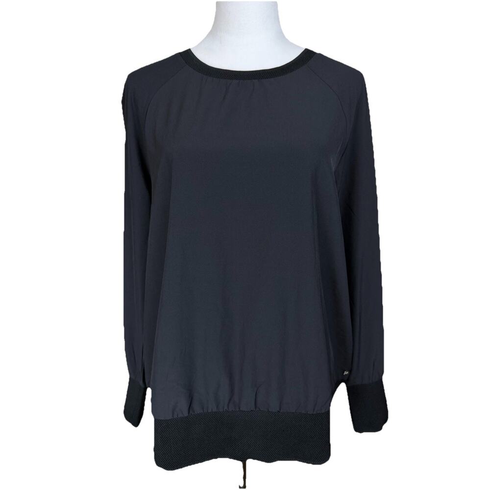 Fabletics Top Womens size Small Black Lola‎ Long Sleeve Pulllover Back Cut Out